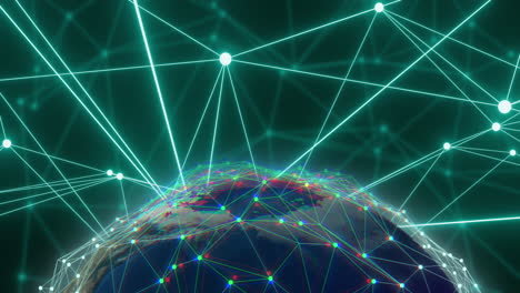 animazione dei dati e della rete di connessioni in tutto il mondo