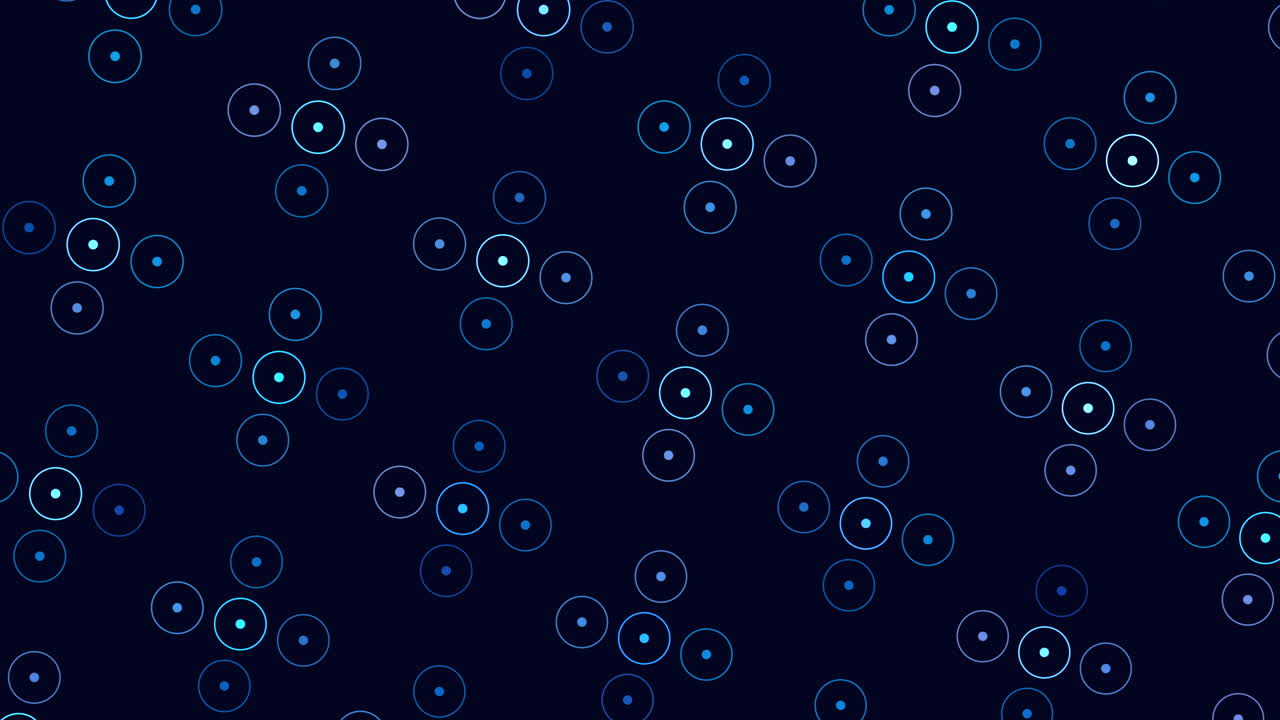 Floating circles mesmerizing pattern on black background