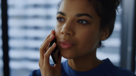 businesswoman talking on smartphone. female worker calling on mobile phone