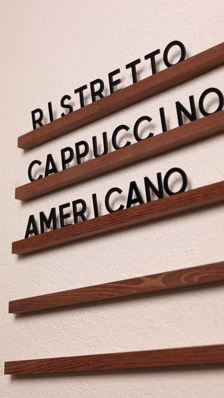 Coffee Shop Menu Board with Wooden Display