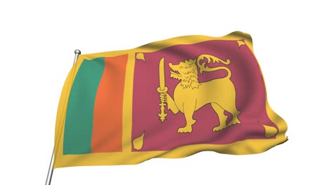 bandera de sri lanka en el viento (canal alfa, semitransparente, en bucle)