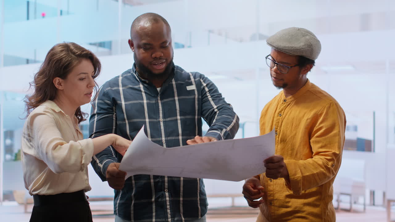 Businesswoman evaluating the real estate potential on an office tour