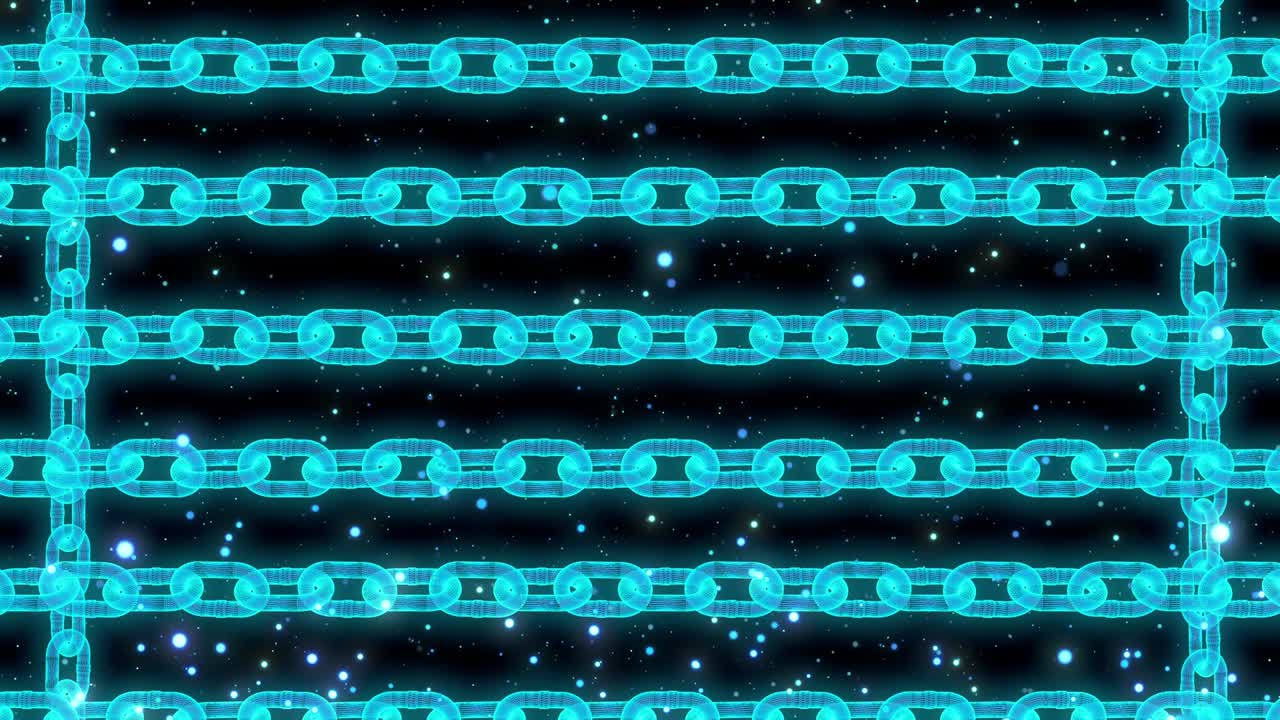 hologram block chain link technology loop animation