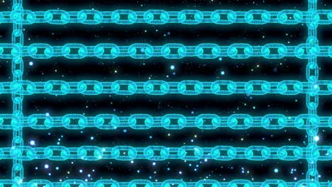 animación de bucle de tecnología de enlace de cadena de bloques de hologramas