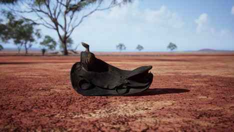 old saddle in the australian outback