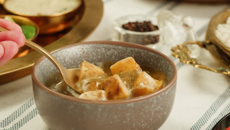 delicious chicken soup with herbs, a classic, hearty dish, perfect for a comforting meal with a savory aroma