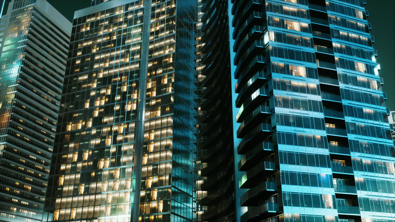 puesta de sol en los rascacielos de Manhattan