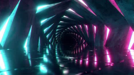 neon glowing spiral tunnel