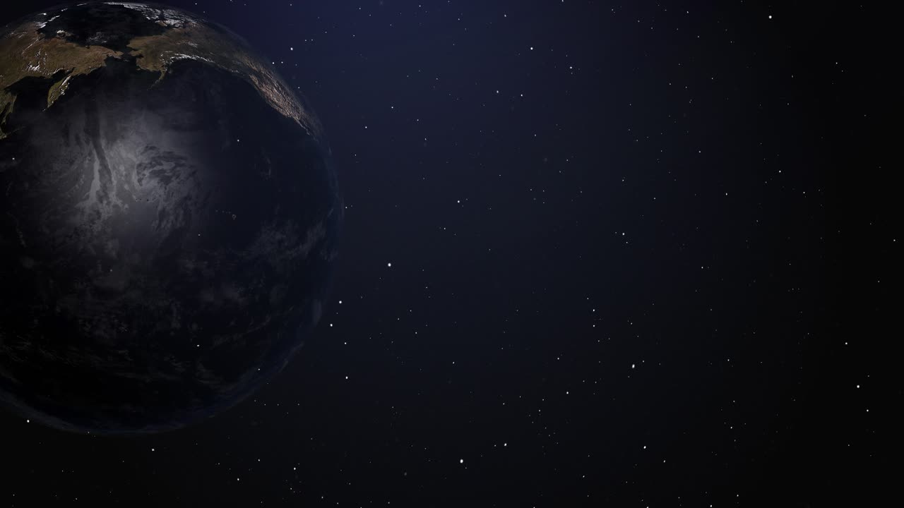 地球と月を宇宙に