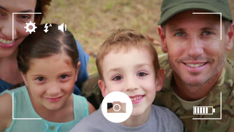 tomar fotos de la familia con una cámara digital