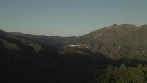 Aerial-view-of-trees-and-mountains