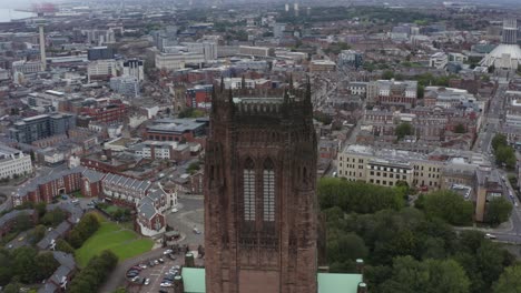 drone shot orbiting liverpool cathedral 05