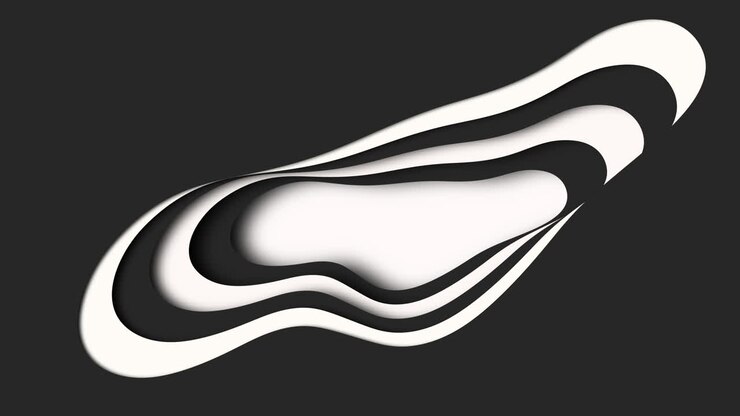 Black and white plastic paper cut waves pattern