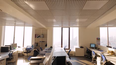 modern office interior with city view