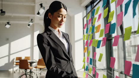 businesswoman planning in modern office