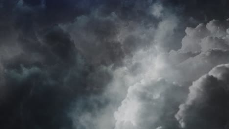 dark clouds in the sky and lightning flashes