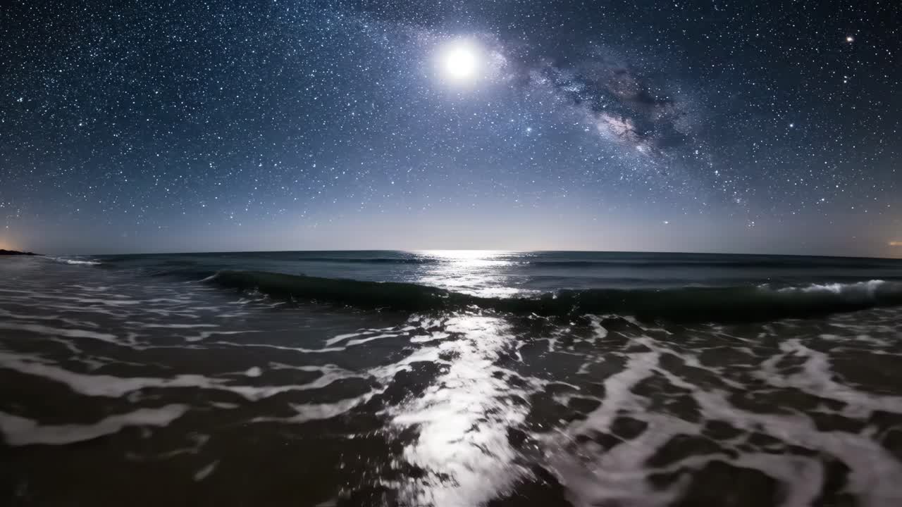 Night at the Beach with the Milky Way