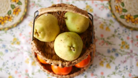 fruit basket on a table