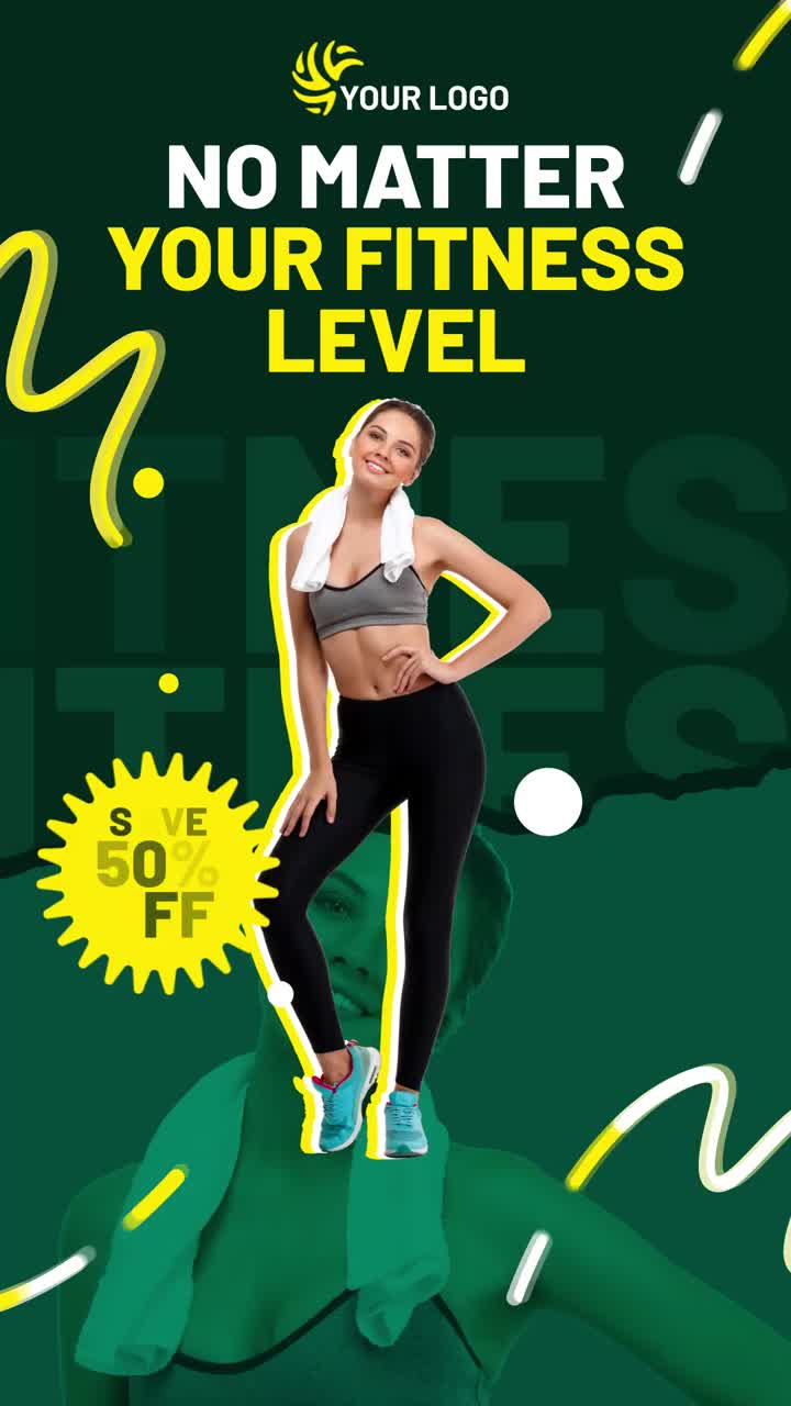 Donna sicura di sé in abbigliamento sportivo in posa per la promozione del fitness