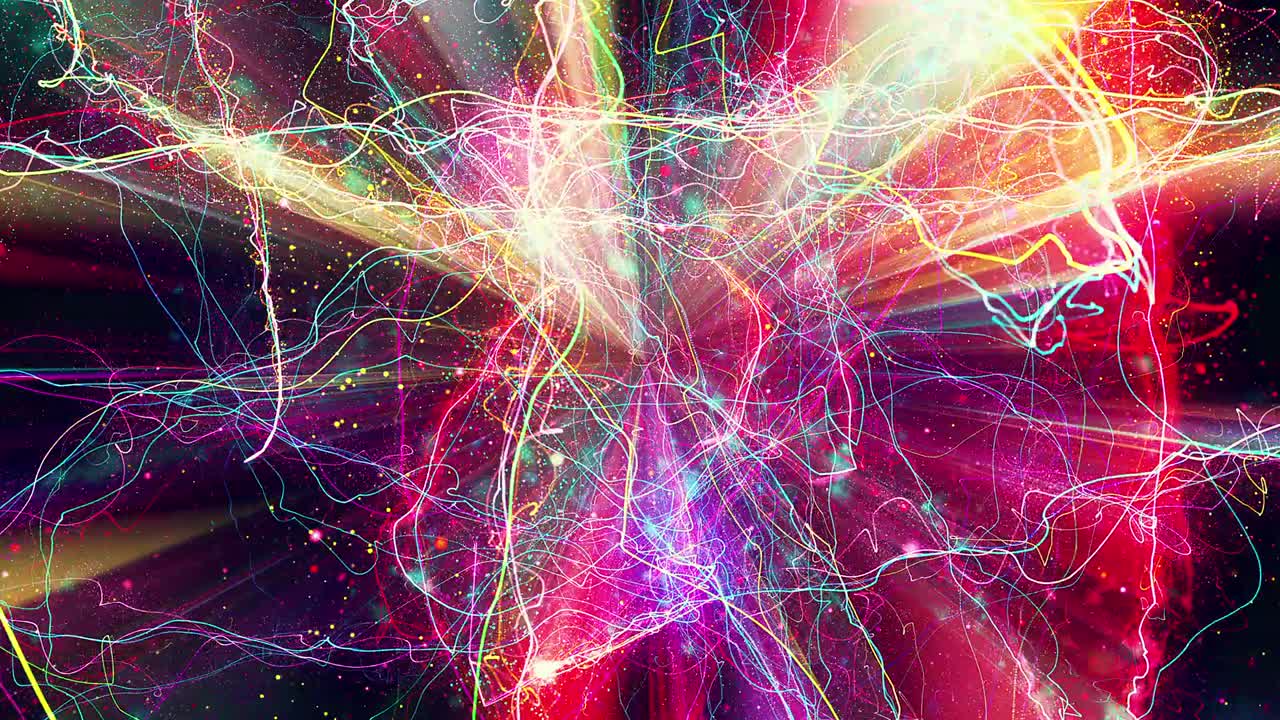 loop de rayas de luz de partículas de unicornio frenético