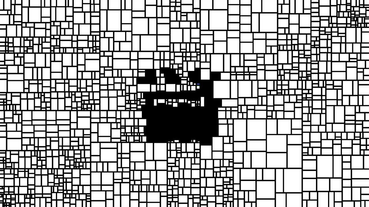 White blocks in black background -Reveal movie board -Animation