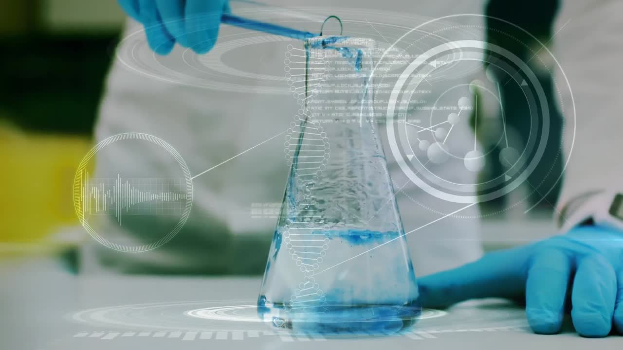 실험실에서 화학물질을  ⁇ 는 것