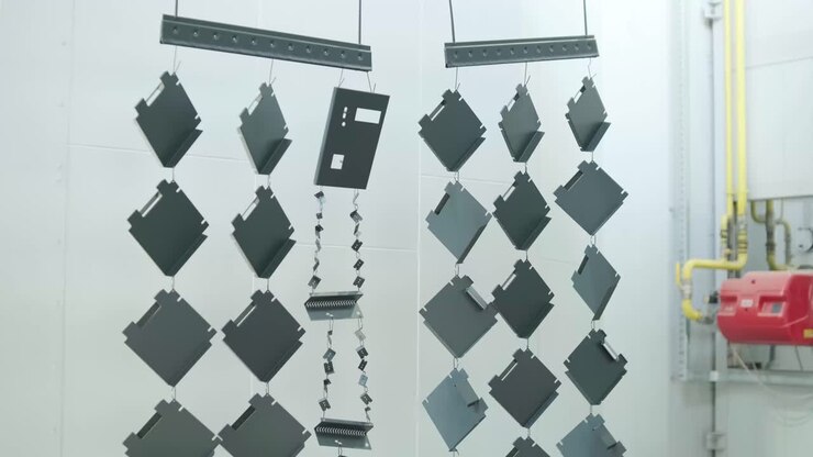 Metal Parts Drying After Painting Process