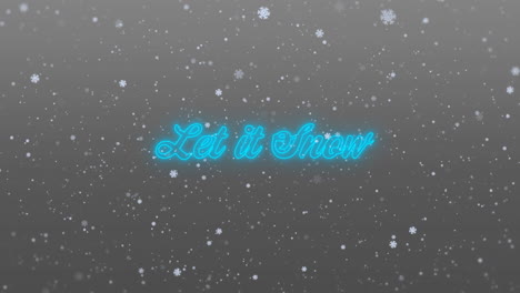 animation of let it snow text over snow falling