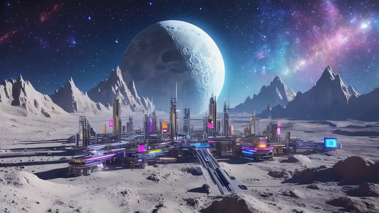 Futuristic Moon Base Cityscape