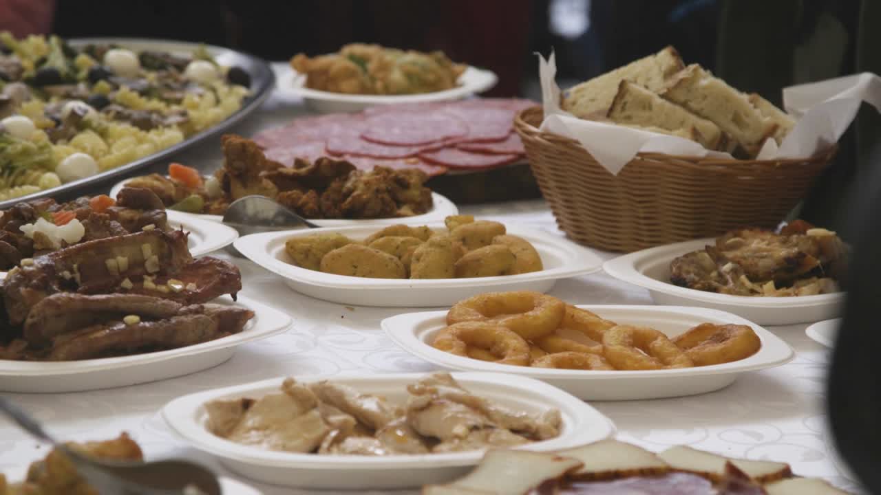 Typical Portuguese table with traditional dishes