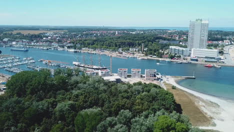 port travemunde, lubeka-travemünde widok z lotu ptaka lubeka