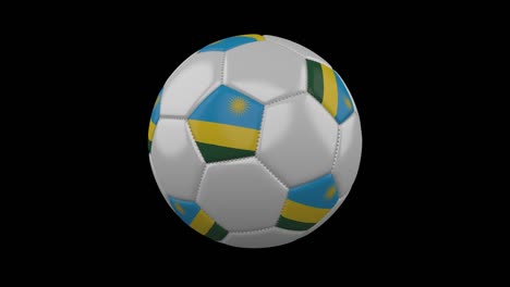 soccer ball with flag rwanda loop 4k with alpha