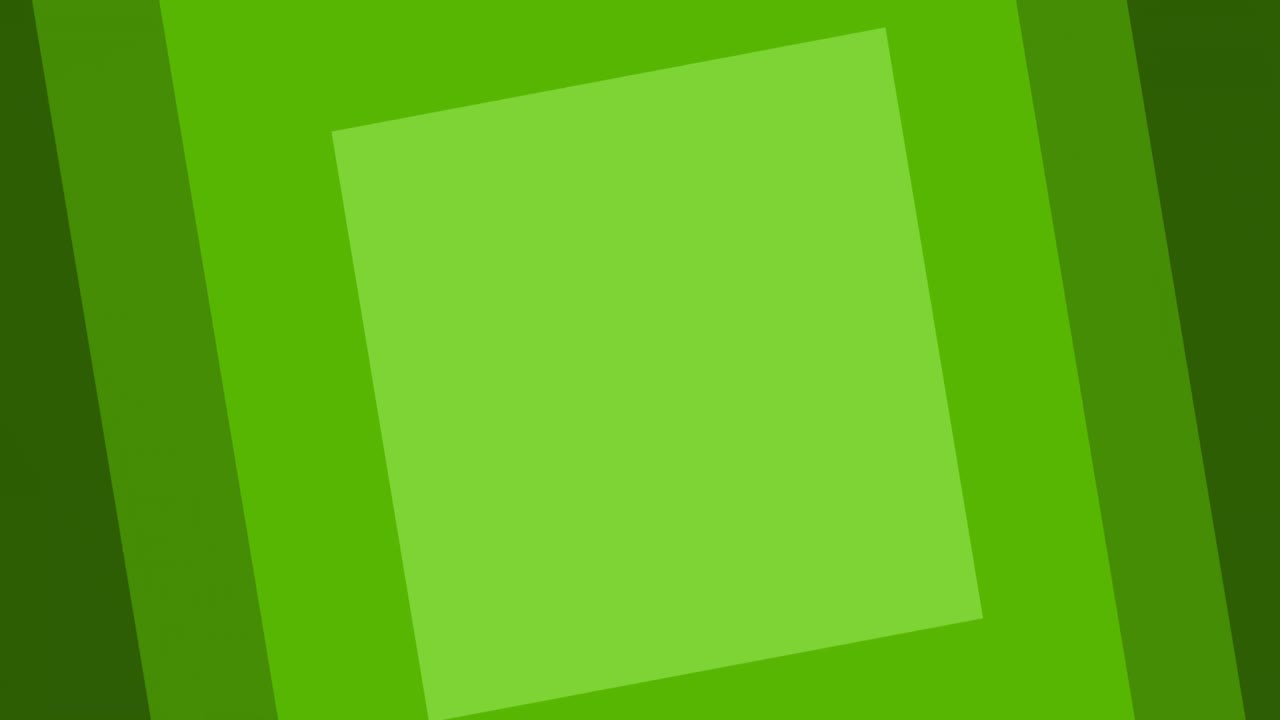 animación de múltiples cuadrados verdes sobre un fondo blanco