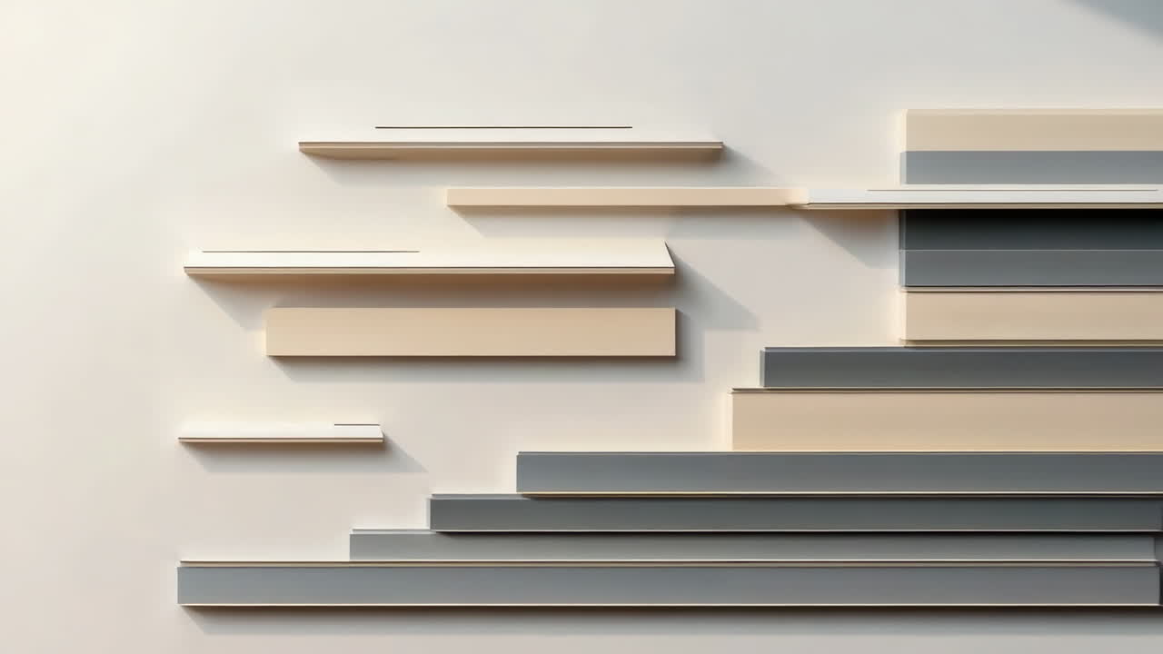 Abstract Minimalist Wall Art with Geometric Shelves