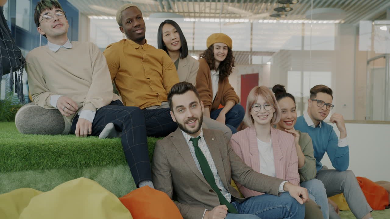 Diverse Team Photo in Modern Office