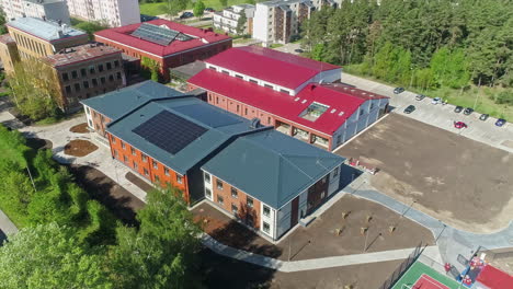 Sunny-day-at-a-school-complex-in-Latvia