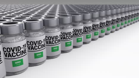 botellas de vacuna contra el covid-19 arabia saudí