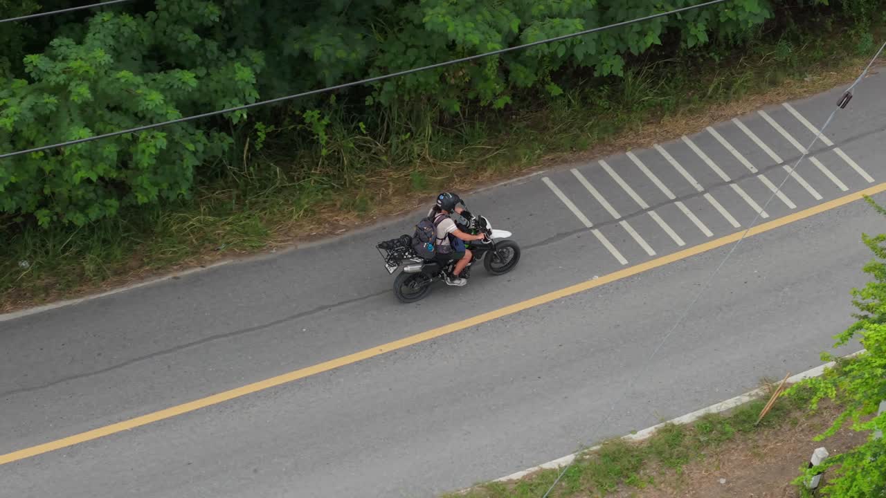 Motorcyclist on a country road