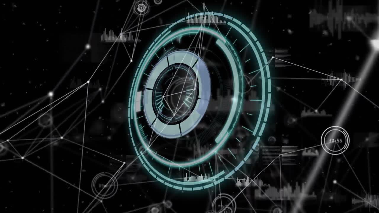 animación del escaneo del alcance a través de la red de conexiones