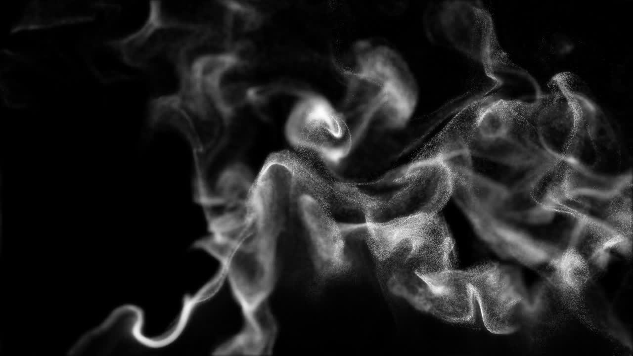 Leggere e sottili volute di fumo eteree, in loop continuo, sfondo astratto.