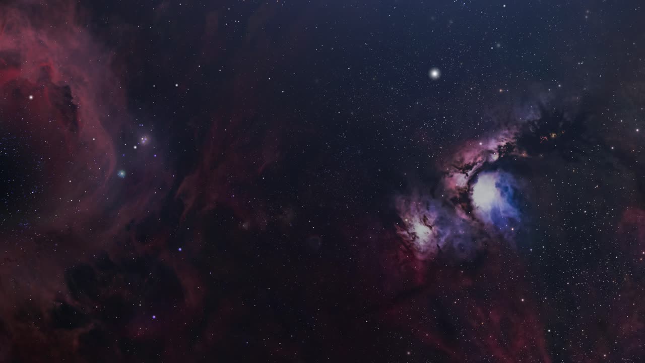 red nebula and stars in space, ultra HD