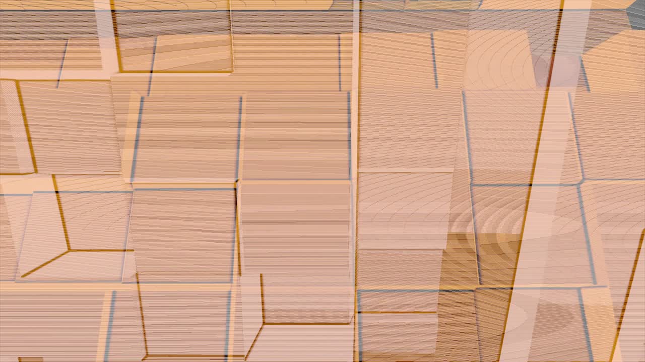 animación de pared beige de cubos moviéndose hacia adelante y hacia atrás, bucle sin costuras. animación. bloques de volumen abstracto movimiento sin fin