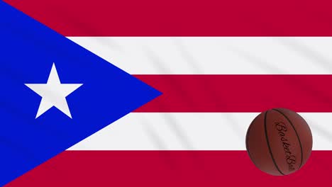 puerto rico flag wavers - basketball rotates, loop