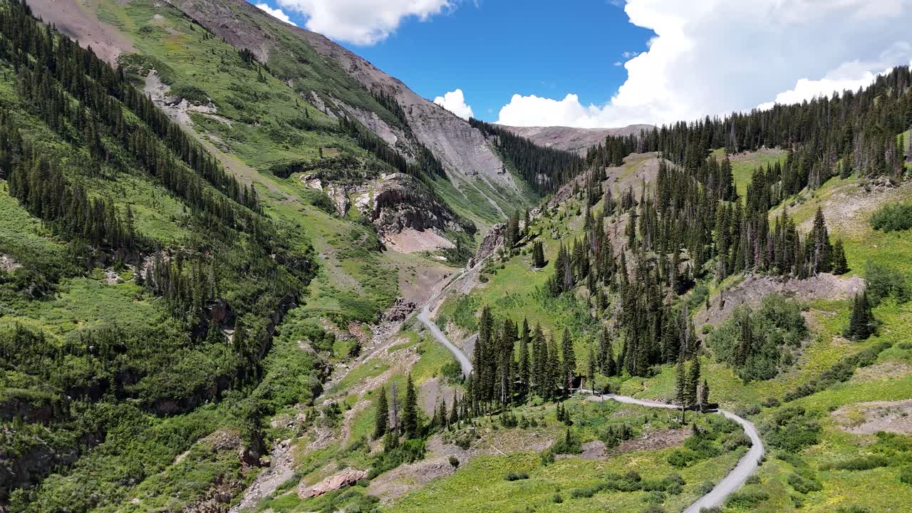 Drone Shot of Elk Mountain Landscape on Sunny Summer Day, Colorado USA