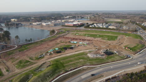 toma de drones de la construcción de espacios comerciales