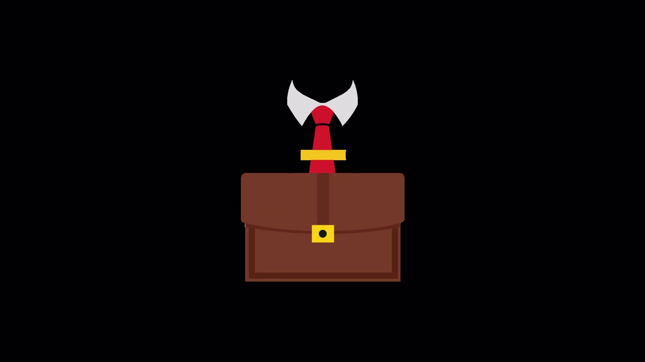 Flat Design Animation of Business Briefcase with Tie
