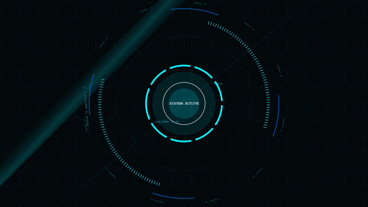 Futuristic Digital Interface Loading and System Active Animation