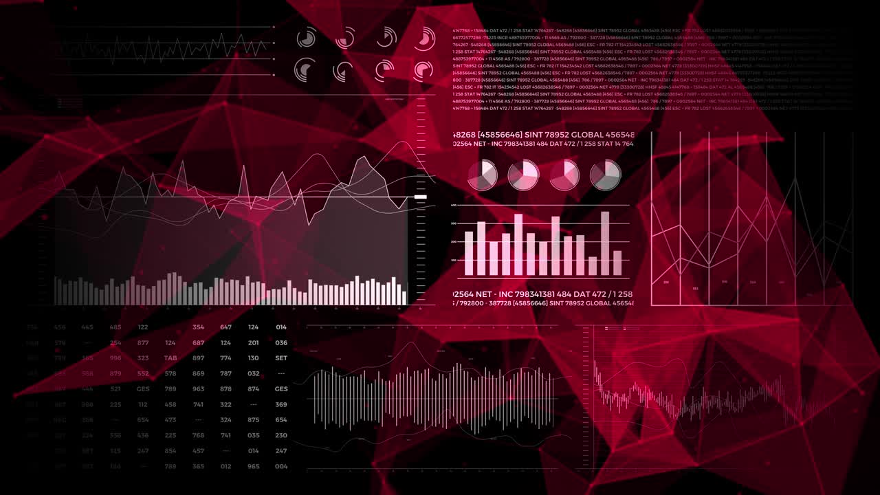 Data and report statistics, animation with graph diagrams.