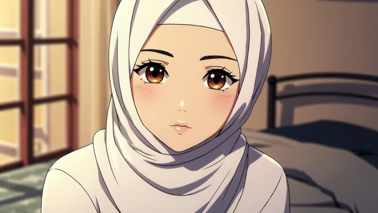 Anime Girl Wearing a Hijab