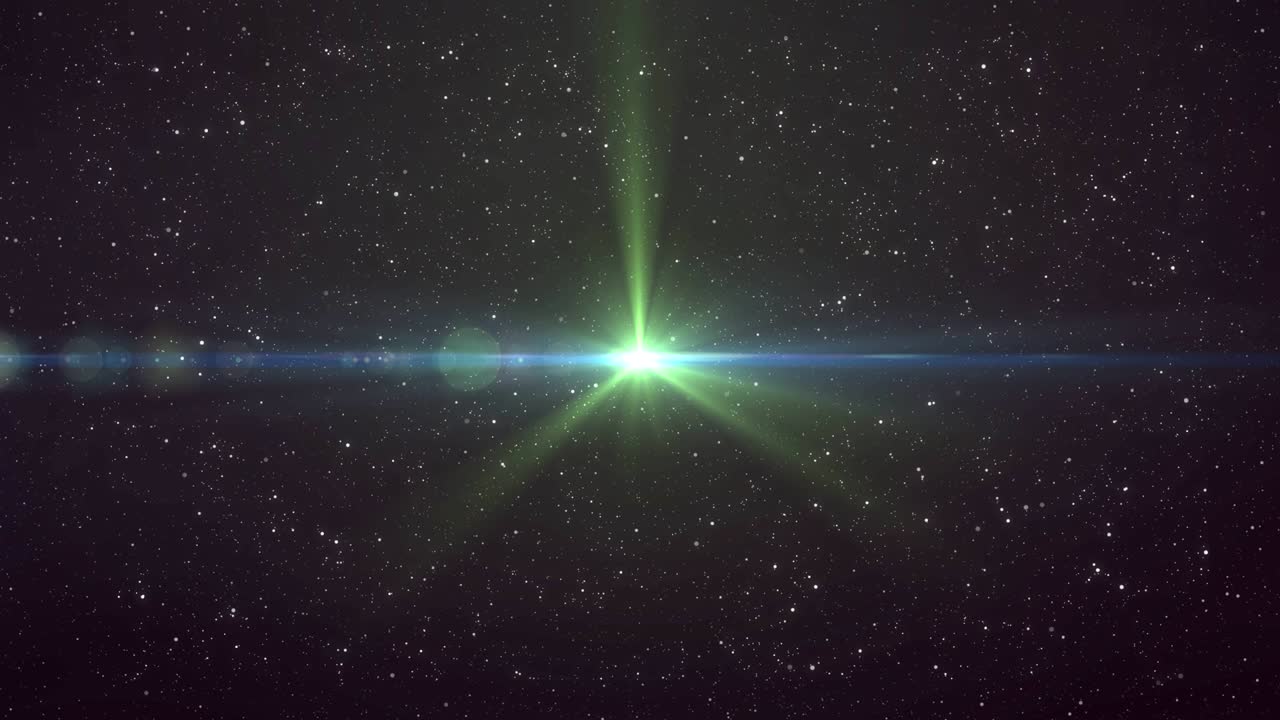 luz de estrella verde brillando en el cielo nocturno